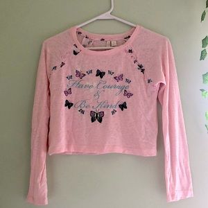 pretty pink disney cinderella long sleeve shirt (size: girls 12) (brand: disney)